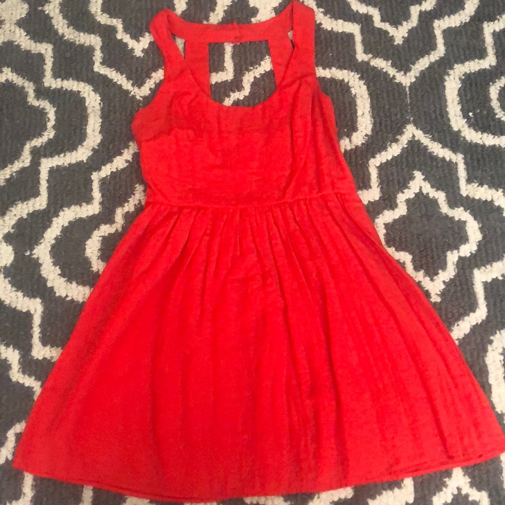 Red mini dress